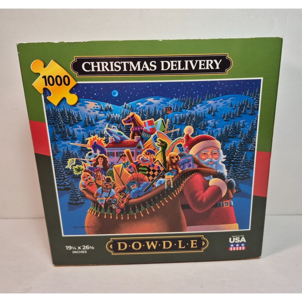 Dowdle Folk Art Jigsaw Puzzle Christmas Delivery 1000 Pieces  19 1/4x26 5/8 In.
